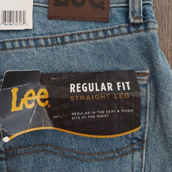 NEW Lee Regular Fit Straight Leg Cotton Jeans 32×32 Light Stone - Picture 5 of 6